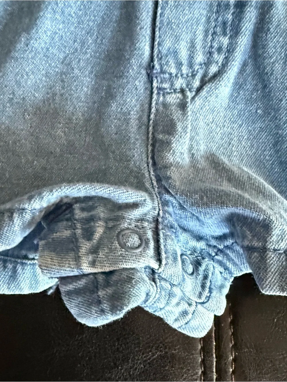 Little Lass Denim Cherry Shortalls with Red Tee - Picture 3 of 7